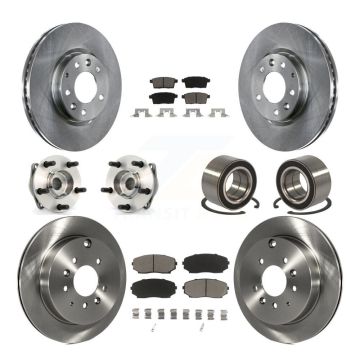 Front Rear Hub Bearing Disc Brake Rotors And Pads Kit (10Pc) For 2007-2012 Mazda CX-7 AWD KBB-117298
