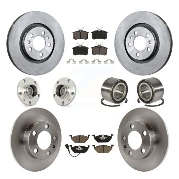 Front Rear Hub Bearing Disc Brake Rotor And Ceramic Pads Kit (10Pc) For Volkswagen Beetle KBB-117303