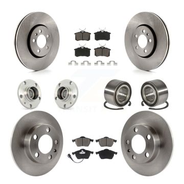 Front Rear Hub Bearing Disc Brake Rotor And Ceramic Pads Kit (10Pc) For Volkswagen Beetle KBB-117304