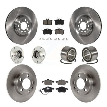 Front Rear Hub Bearing Disc Brake Rotor And Ceramic Pads Kit (10Pc) For 2000-2006 Audi TT KBB-117305