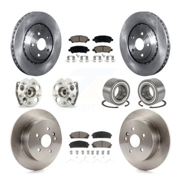 Front Rear Hub Bearing Brake Rotor And Pad Kit (10Pc) For 2008-2013 Toyota Highlander AWD KBB-117321