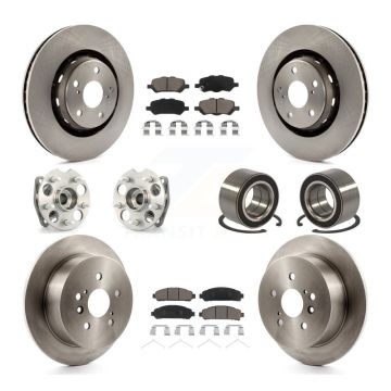 Front Rear Hub Bearing Disc Brake Rotor And Pad Kit (10Pc) For 2009-2016 Toyota Venza AWD KBB-117324