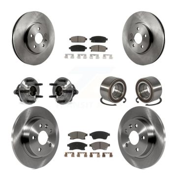 Front Rear Hub Bearing Disc Brake Rotor & Pad Kit (10Pc) For 2013-2014 Chevrolet Sonic RS KBB-117325