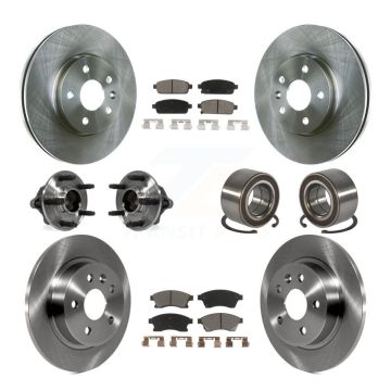 Front Rear Hub Bearings Disc Brake Rotors And Ceramic Pads Kit (10Pc) For Chevrolet Sonic KBB-117326