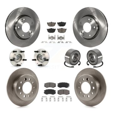 Front Rear Hub Bearings Disc Brake Rotors And Ceramic Pads Kit (10Pc) For Hyundai Tiburon KBB-117339
