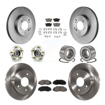 Front Rear Hub Bearings Disc Brake Rotors And Pads Kit (10Pc) For 1997-2001 Honda Prelude KBB-117343