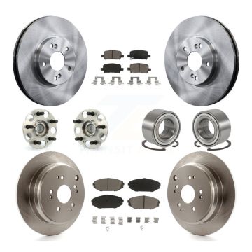 Front Rear Hub Bearings Disc Brake Rotors And Pads Kit (10Pc) For 2002-2004 Honda Odyssey KBB-117354