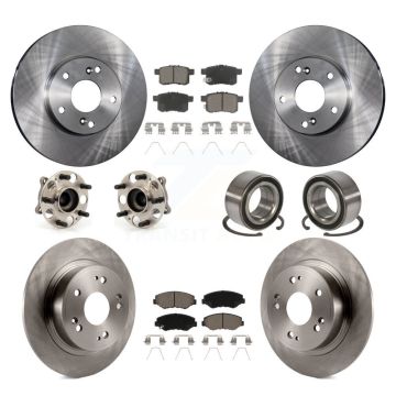 Front Rear Wheel Hub Bearing Disc Brake Rotor And Ceramic Pad Kit (10Pc) For Honda Accord KBB-117361