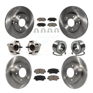 Front Rear Hub Bearing Brake Rotor Pad Kit (10Pc) For Kia Forte Hyundai Elantra GT Forte5 KBB-117366