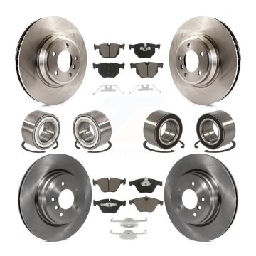 Front Rear Bearing Disc Brake Rotor And Ceramic Pads Kit (10Pc) For BMW 335i xDrive 335xi KBB-117377