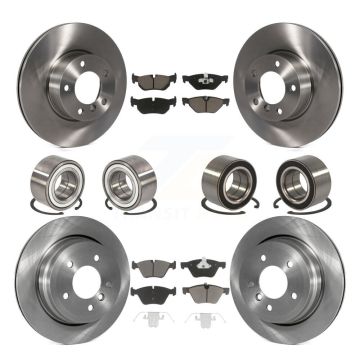Front Rear Wheel Bearing Disc Brake Rotor And Pads Kit (10Pc) For 2008 BMW 328xi To 08 07 KBB-117386