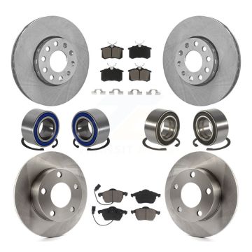 Front Rear Bearings Disc Brake Rotors And Ceramic Pads Kit (10Pc) For Volkswagen Passat KBB-117392