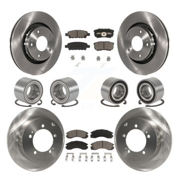 Front Rear Bearing Disc Brake Rotor Pad Kit (10Pc) For 2005-2006 Mitsubishi Outlander AWD KBB-117401