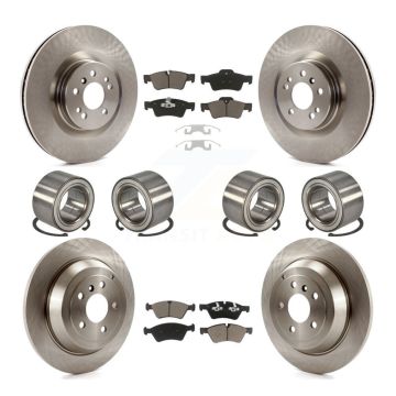 Front Rear Bearings Disc Brake Rotors And Ceramic Pads Kit (10Pc) For Mercedes-Benz ML320 KBB-117408
