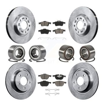 Front Rear Wheel Bearings Disc Brake Rotors And Ceramic Pads Kit (10Pc) For Mazda 5 KBB-117417