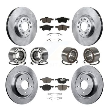 Front Rear Bearing Disc Brake Rotor And Ceramic Pads Kit (10Pc) For 2006 Mazda 5 To 02 06 KBB-117418