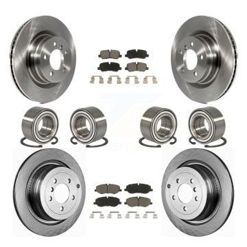 Front Rear Bearing Brake Rotor & Pads Kit (10Pc) For Land Rover Range Naturally Aspirated KBB-117419