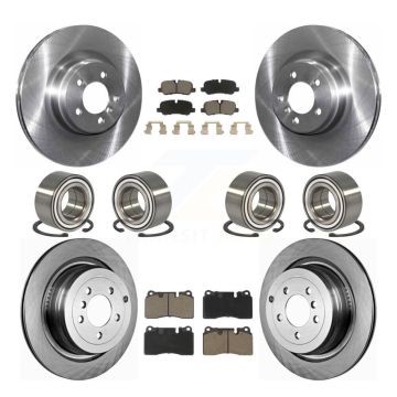 Front Rear Bearing Brake Rotor Pad Kit (10Pc) For 2006-2009 Land Rover Range Supercharged KBB-117420