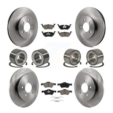 Front Rear Bearings Disc Brake Rotors And Pads Kit (10Pc) For Ford Escape Mercury Mariner KBB-117424