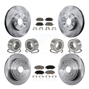 Front Rear Bearing Disc Brake Rotor And Ceramic Pads Kit (10Pc) For 2003-2004 Honda Pilot KBB-117433
