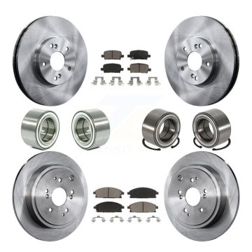 Front Rear Bearings Disc Brake Rotors And Ceramic Pads Kit (10Pc) For 2003-2006 Acura MDX KBB-117434