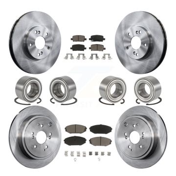 Front Rear Bearings Disc Brake Rotors And Ceramic Pads Kit (10Pc) For 2001-2002 Acura MDX KBB-117435