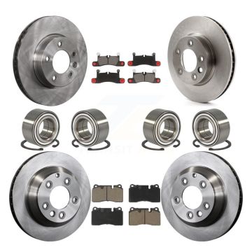 Front Rear Bearings Disc Brake Rotors And Ceramic Pads Kit (10Pc) For Volkswagen Touareg KBB-117438
