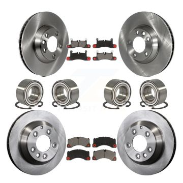 Front Rear Wheel Bearing Disc Brake Rotor And Ceramic Pads Kit (10Pc) For Porsche Cayenne KBB-117439