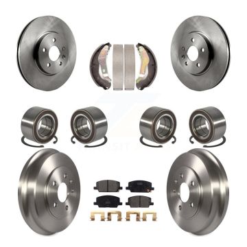Front Rear Wheel Bearing Disc Brake Rotor And Pads Shoe Kit (10Pc) For Chevrolet Trax AWD KBB-117444