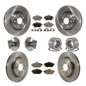 Front Rear Hub Bearing Disc Brake Rotor & Pads Kit (10Pc) For Mercedes-Benz GLA250 CLA250 KBB-117452