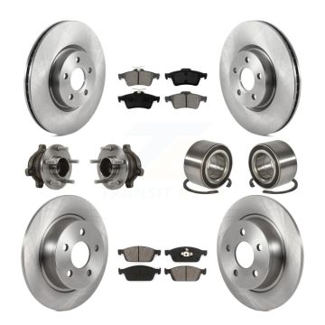 Front Rear Hub Bearing Brake Rotor Pads Kit (10Pc) For Ford Transit Connect From 05 28 18 KBB-117456