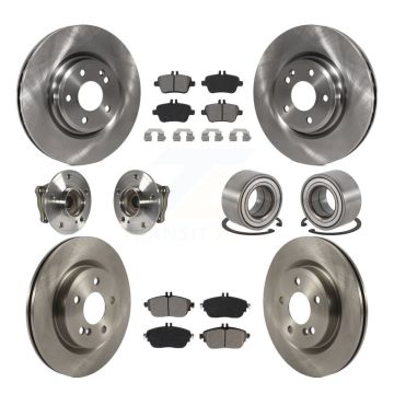 Front Rear Hub Bearing Disc Brake Rotor & Pads Kit (10Pc) For Mercedes-Benz GLA250 CLA250 KBB-117461