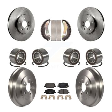 Front Rear Wheel Bearing Disc Brake Rotor And Pads Shoe Kit (10Pc) For Chevrolet Trax AWD KBB-117467