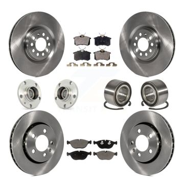 Front Rear Hub Bearing Disc Brake Rotor And Pads Kit (10Pc) For 2006 Audi TT Quattro 3.2L KBB-117473