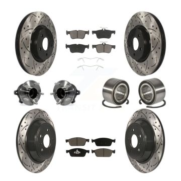 Front Rear Hub Bearing Coated Disc Brake Rotor Pad Kit (10Pc) For Ford Escape Lincoln MKC KBB-117492