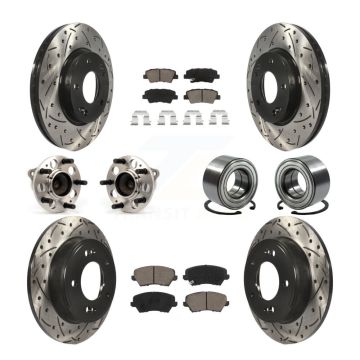 Front Rear Hub Bearing Coated Brake Rotor Pad Kit (10Pc) For Kia Forte Hyundai Elantra GT KBB-117502