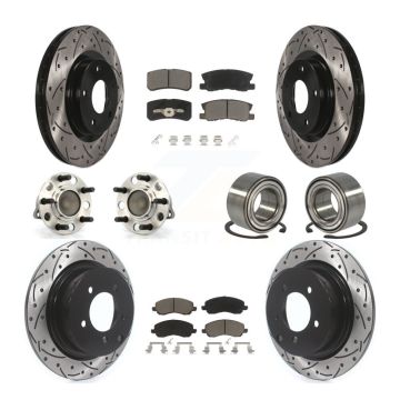 Front Rear Hub Bearing Coated Brake Rotor And Pad Kit (10Pc) For Jeep Patriot Compass FWD KBB-117507