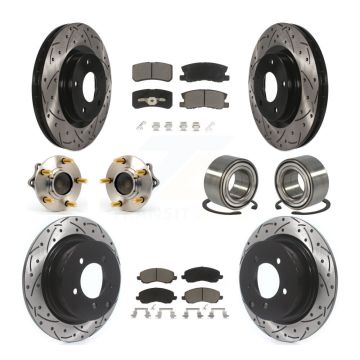 Front Rear Hub Bearing Coated Brake Rotor Pads Kit (10Pc) For Mitsubishi Lancer Outlander KBB-117510