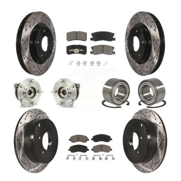 Front Rear Hub Bearing Coated Disc Brake Rotor & Pads Kit (10Pc) For Mitsubishi Outlander KBB-117516