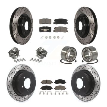 Front Rear Hub Bearing Coated Brake Rotor And Pad Kit (10Pc) For Mitsubishi Outlander RVR KBB-117517