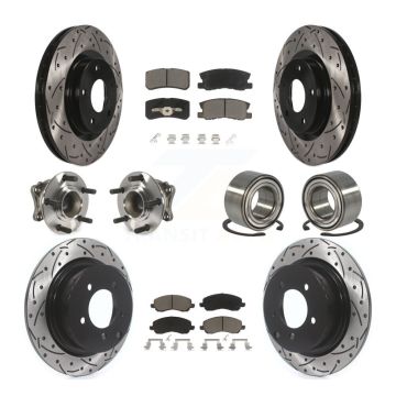Front Rear Hub Bearing Coated Disc Brake Rotor & Pads Kit (10Pc) For Mitsubishi Outlander KBB-117518