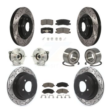 Front Rear Hub Bearing Coated Brake Rotor & Pad Kit (10Pc) For Mitsubishi Outlander Sport KBB-117521