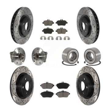 Front Rear Hub Bearing Coat Brake Rotor Pads Kit (10Pc) For Mercedes-Benz GLA250 CLA250 B KBB-117528