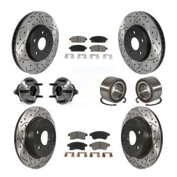 Front Rear Hub Bearing Coated Brake Rotor Pad Kit (10Pc) For 2013-2014 Chevrolet Sonic RS KBB-117529
