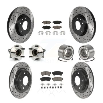 Front Rear Hub Bearing Coated Disc Brake Rotor Pads Kit (10Pc) For 2009-2013 Mazda 6 3.7L KBB-117531