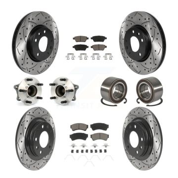 Front Rear Hub Bearing Coated Disc Brake Rotor Pads Kit (10Pc) For 2009-2013 Mazda 6 2.5L KBB-117532