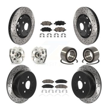 Front Rear Hub Bearing Coated Brake Rotor & Pad Kit (10Pc) For 2009-2016 Toyota Venza AWD KBB-117535