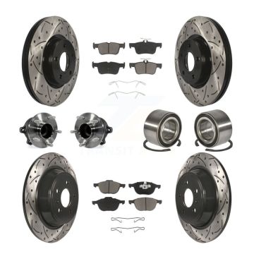 Front Rear Hub Bearing Coat Brake Rotor Pad Kit (10Pc) For Ford Escape FWD with 2.5L/1.5L KBB-117559