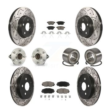 Front Rear Hub Bearing Coat Brake Rotor Pads Kit (10Pc) For Toyota Corolla Matrix Pontiac KBB-117586