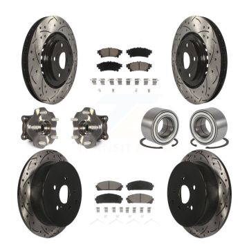 Front Rear Hub Bearing Coat Brake Rotor Pads Kit (10Pc) For Toyota Highlander Lexus RX350 KBB-117600